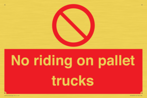 No riding on pallet trucks